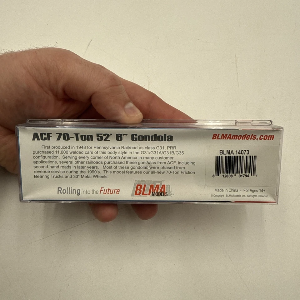 BLMA MODELS 14073 N SCALE WABASH (REPAINT) ACF 70-TON 52' GONDOLA #12614 IN CASE - Image 4 of 4