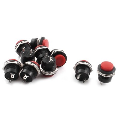 10 x B06-503 16mm Panel Mount Red SPST Momentary Pushbutton Switch