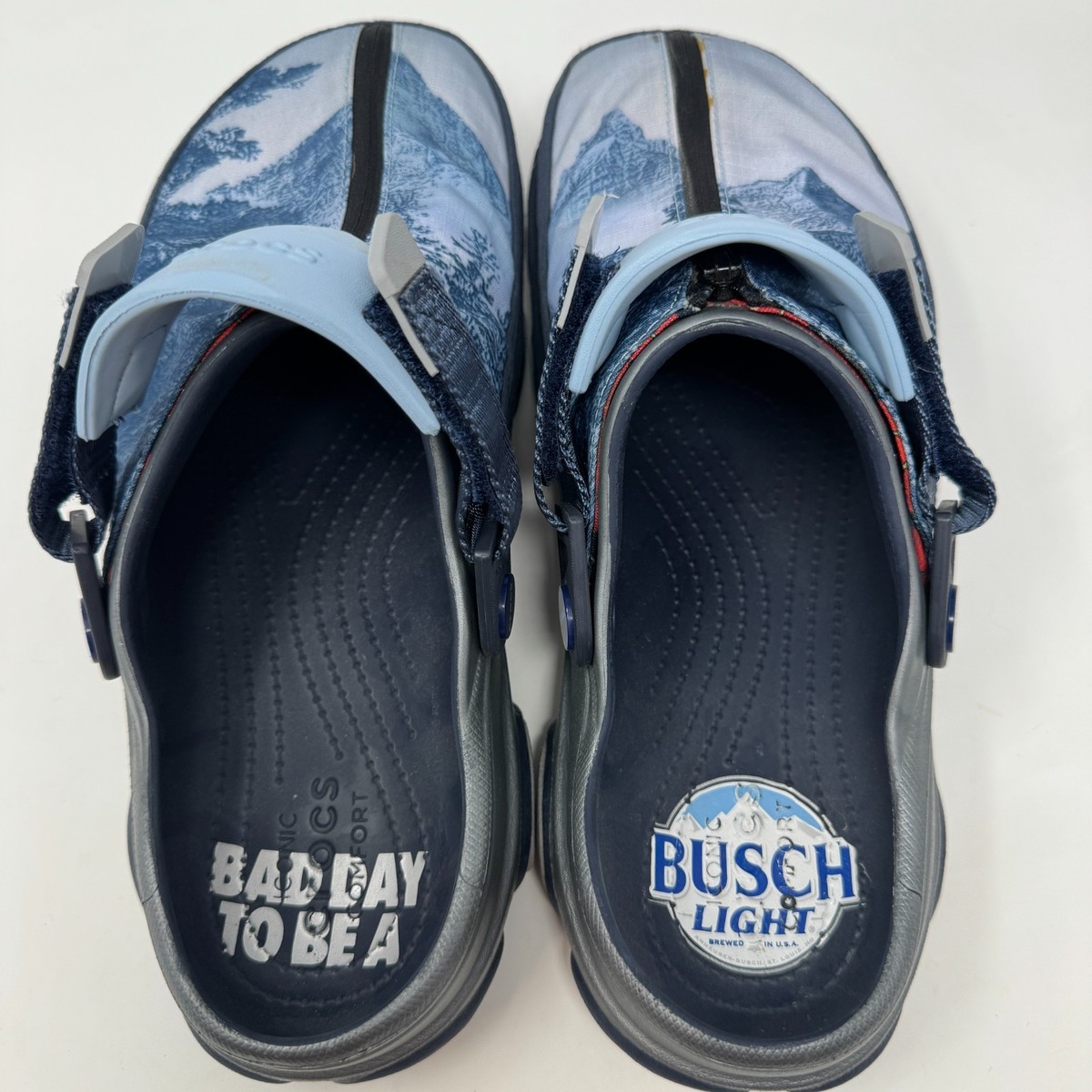 Crocs Busch Light Beer M7 W9 All Terrain Clogs Bottle Opener Torch Koozie Shoe Busch Light x Crocs All-Terrain Sandal main image 4