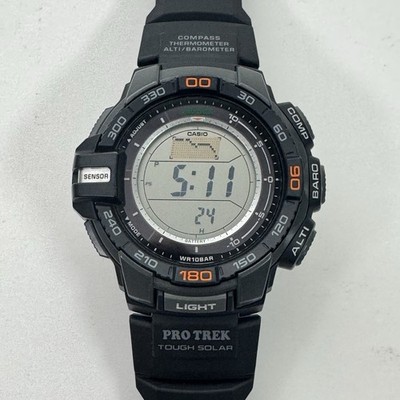 Casio ProTrek PRG-270 Solar Triple Sensor Watch Black Grey Very Nice