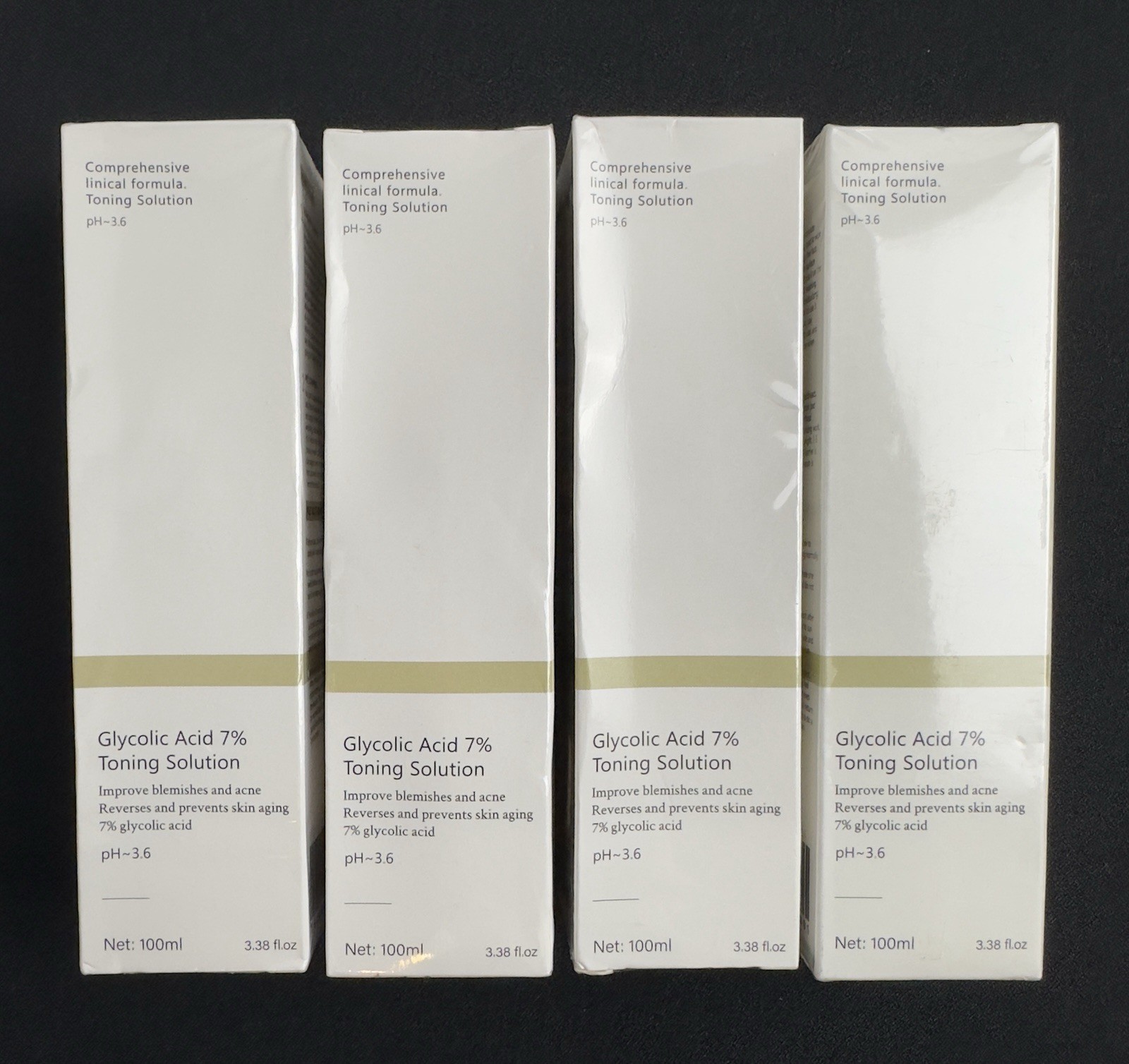 Glycolic Acid 7% Toning Solution. 100 ml 3.38 fl oz-Sealed, Exp: 2027-(Lot Of 4)