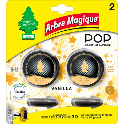 Arbre Magique POP, Profumatore Auto Solido, Confezione da 4 Pezzi Fragranza Ocean + Blue Velvet + Green Mint + Fresh Musk, Profumazione Delicata e Fresca, Durata Fino a 30 Giorni