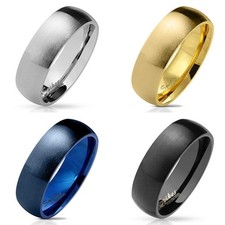 Anello partner acciaio inox opaco anello argento oro blu nero fede nuziale anello a fascia