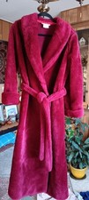 Vintage 80's Long Burgundy Plush Robe Size S