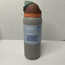 Owala FreeSip 32oz Stainless Steel Water Bottle Gray Whale DENTED Leak Proof