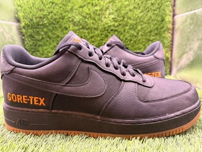 Nike Air Force 1 CK2630-001 Athletic Shoes Men 13 Black Leather Gore-Tex Running