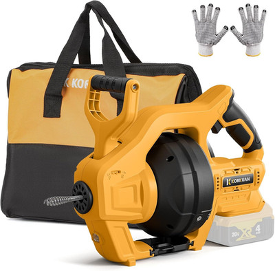 Cordless Drain Auger Compatible with Dewalt 20V Battery, Auto-Feed Plumbing Drai