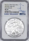 2019-W NGC MS70 1oz .999 Silver American Eagle Early Release Uncirculated