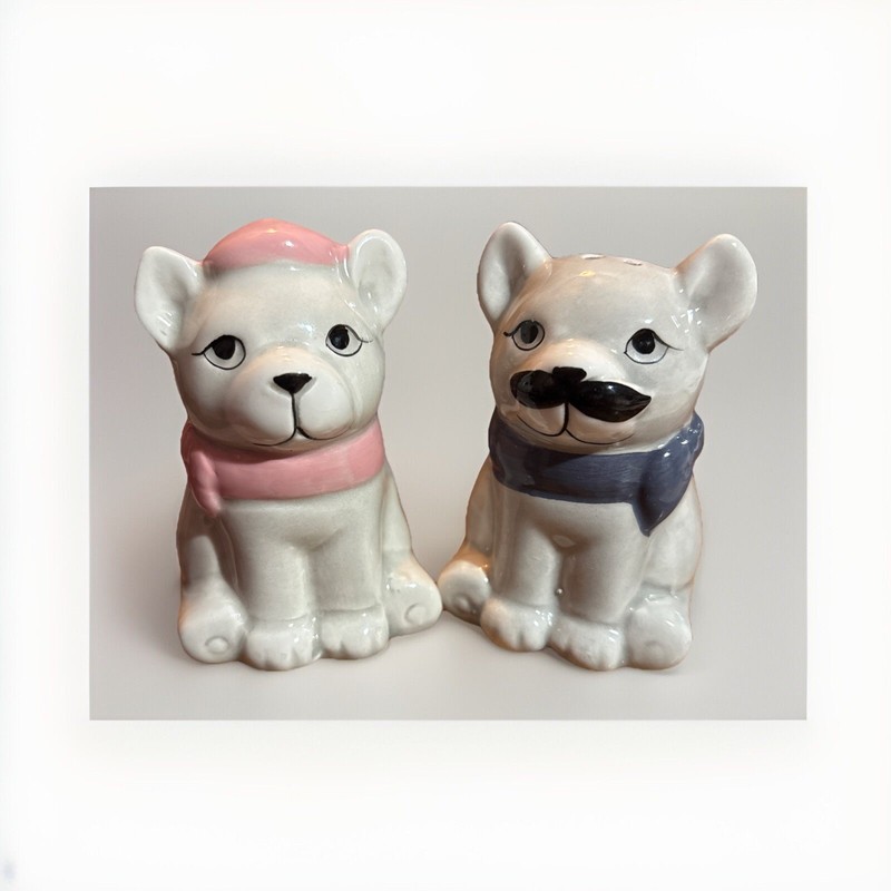 Frenchies French Bulldog Dog Puppies Salt Pepper Shakers Lil Shakies Munch