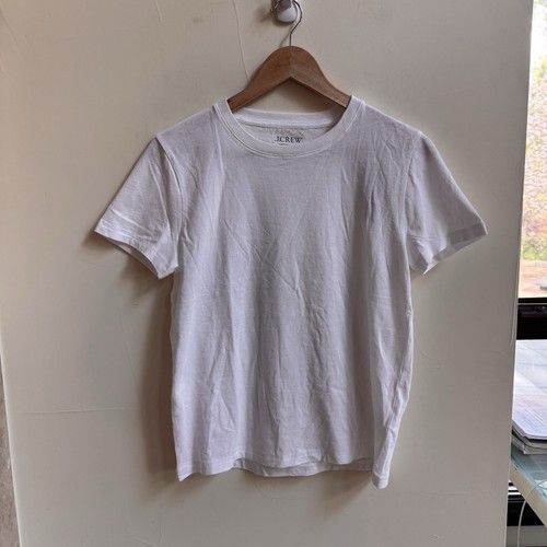 T-shirt donna J Crew bianca vintage jersey manica corta girocollo cotone taglia S - Foto 3 di 10