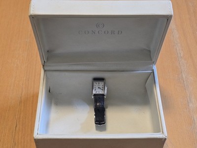 Vintage Concord 14.25.1421 Stainless Steel Tank Swiss Made Quartz Ladies Watch