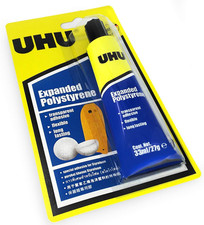 UHU EXPANDED POLYSTYRENE - Transparent Adhesive - Solvent Free 33 ML