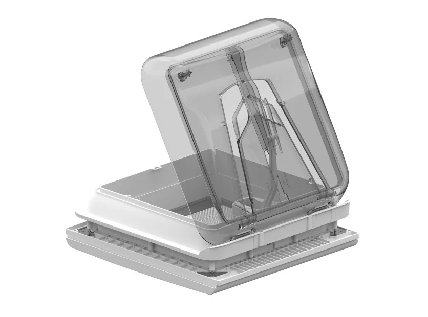 Campervan Fiamma 28 Crystal Roof Vent 28cm x 28cm Rooflight Clear, Flyscreen