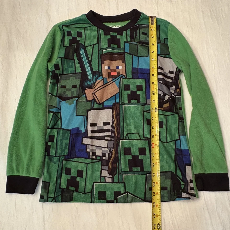 Camisa Top Pijama Minecraft Niños Talla Grande 10/12 Multicolor Creeper Block Foto 4 de 4