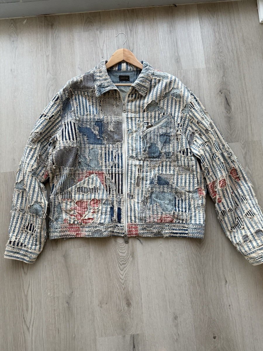 Kapital Boro Jacket Liberty Stripe Drizzler Zip Up Size 4 (XL) | eBay