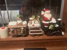 Christmas Train with Bear, Christmas Tree and Snowman s