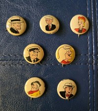 Lote de 7 prendedores Kellogs Dick Tracy años 40