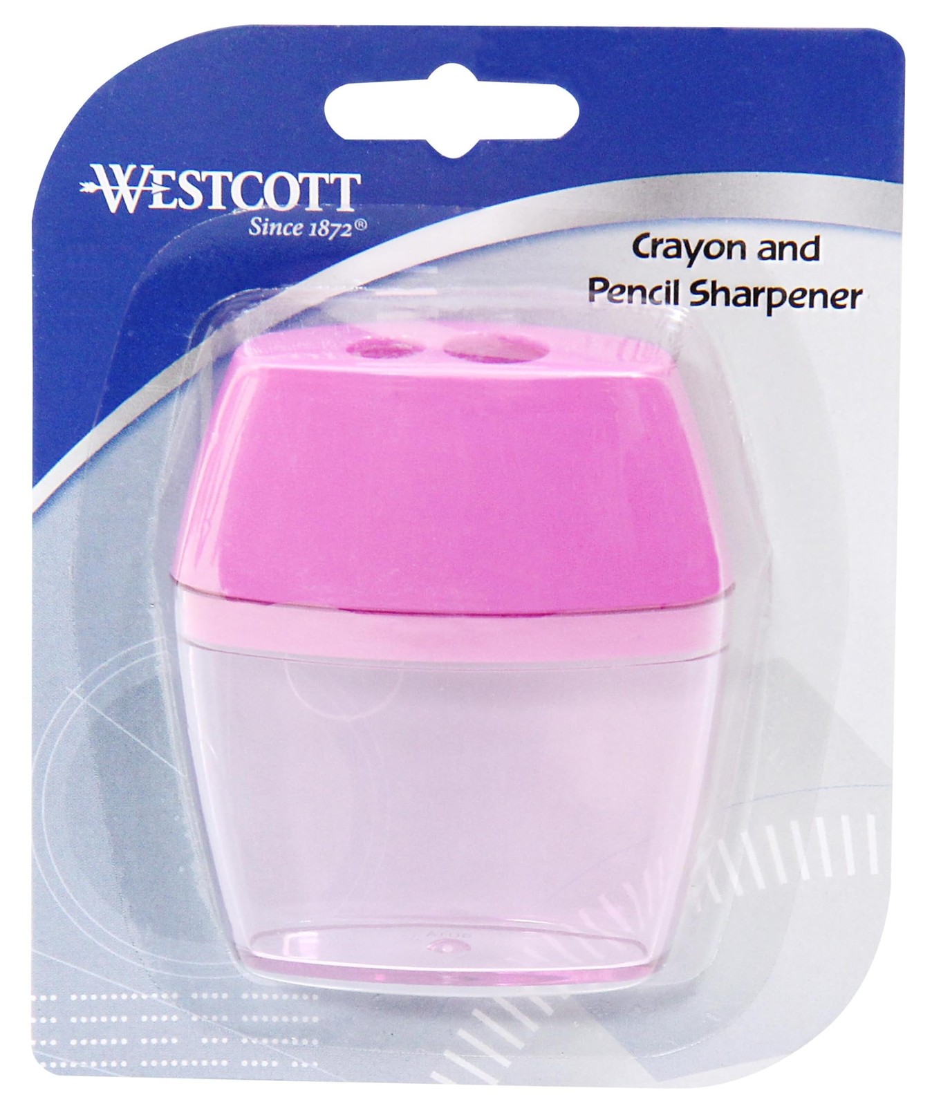 Pink Handheld Pencil Sharpener Dual Hole For Pencils And Crayons Portable Use
