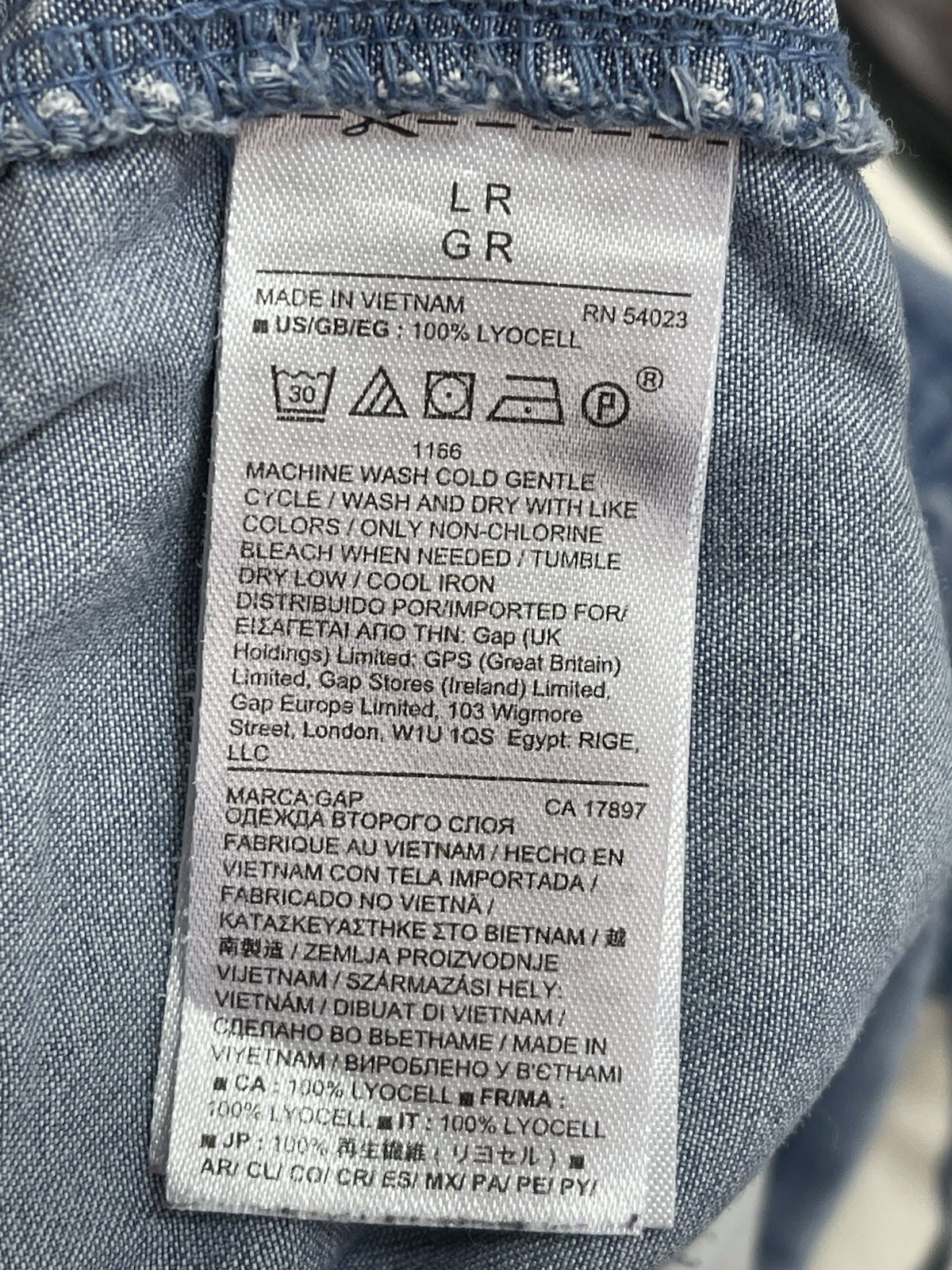 Gap Women’s Size Large Pull On Drawstring Blue Ly… - image 5