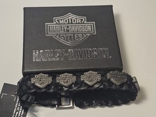 TITLE:Harley Davidson B&S Braid Leather Cuff ...