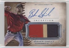 2015 Bowman Inception 4/50 Braden Shipley #IAP-BS Jumbo Patch Auto xr1