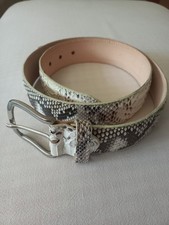 Cintura In Vero Pitone Made In Italy Color Roccia Cm.104x4