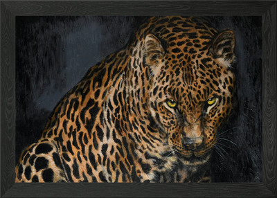 Leopard Portrait Gemälde gerahmt Wandbild Poster Leinwanddruck Bild