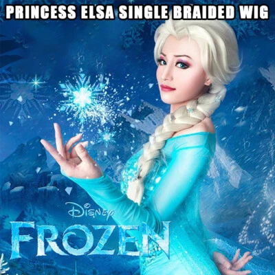 Womens Frozen Cosplay Elsa Queen Anna Style Fancy Dress Hairpiece Synthetic Wig