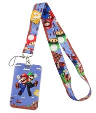 Super Mario Game Themed Lanyard With ID Holder Keychain