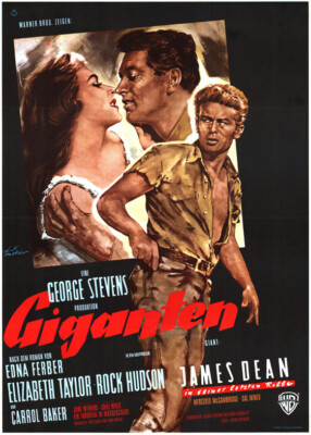 Giganten ORIGINAL A1 Kinoplakat James Dean / Elizabeth Taylor / Rock Hudson