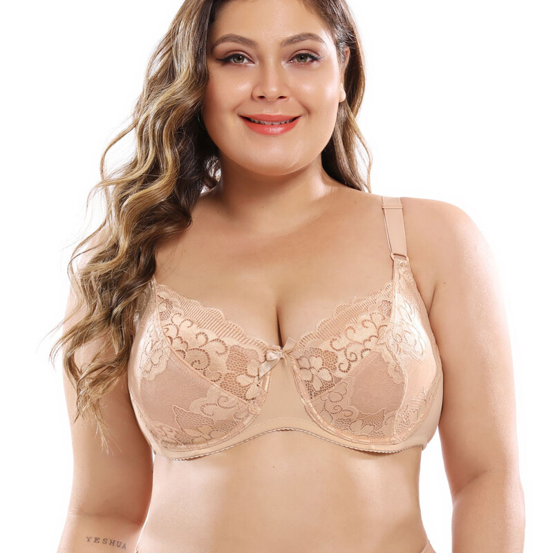 PLUS SIZE UK Ladies 36-50 B/C/D/DD/E/F Underwire Bra Lace Embroidered Non  Padded