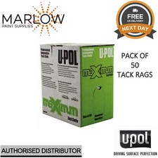 U-POL MAXIM Tack Rags Box of 50 - High Performance Paint Wipes, Dust-Free Cloths