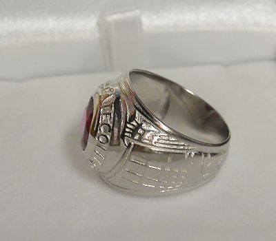Chevalière T66 Westfield State Collège En Argent Rhodié Plaqué Or 18k - Pierre Aigue-marine - Neuf Avec étiquettes
