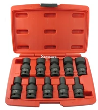 10-PC. SAE 1/2 " DR. SHALLOW UNIVERSAL IMPACT SOCKET SET