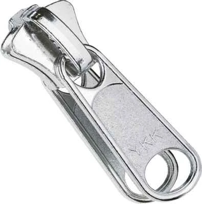 YKK INDUSTRIE (4.50 EUR/Stück) YKK - 10V DELRIN DWL Doppelgriff-Schieber silber