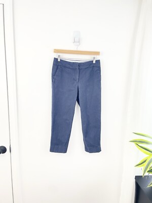 Talbot 2P Blue Chambray Denim Slim Crop Capri Pants Womens 2 Petite 