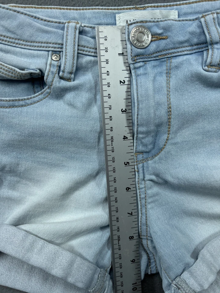 Pantalones Cortos de Jean Casi Famosos Juniors 1 Azul Denim Jean Puños Corte Informal Para Mujer Foto 3 de 4