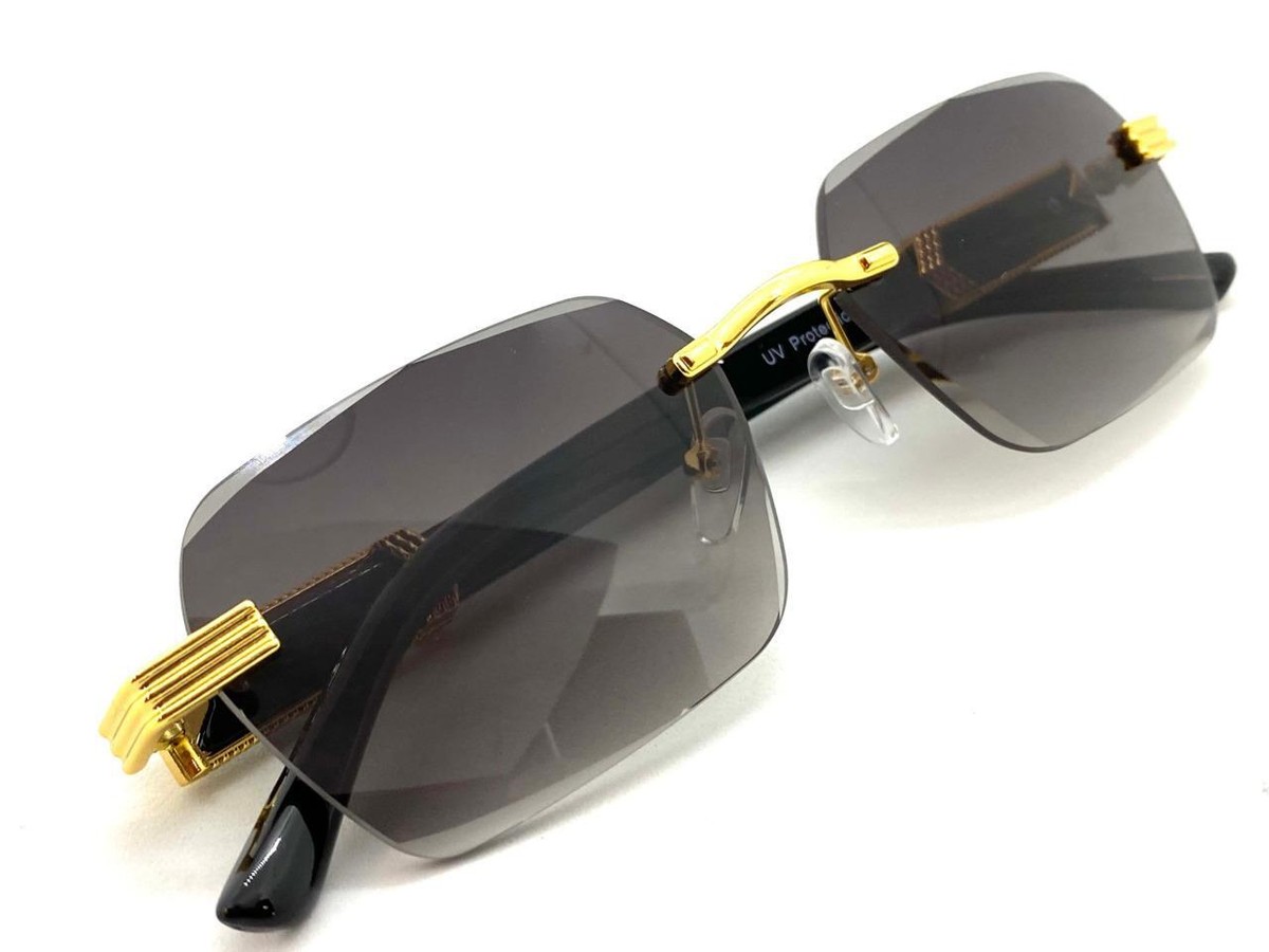 CLASSY Elegant Sophisticated Modern Retro SUN GLASSES Women Gold Rimless Frame Classic Elegant Modern Sophisticated Clear Lens EYE GLASSES  main image 2