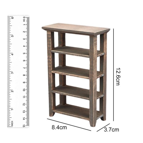 1/12 Dollhouse Miniature Bookcase Bookshelf Toy Shelf - Picture 6 of 7