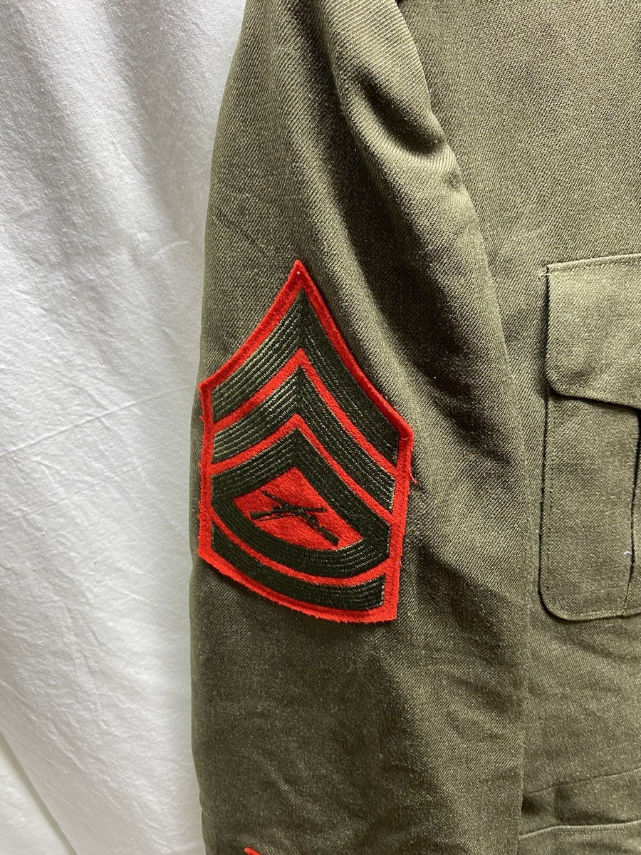 US Marine Gunnery Sargent 38R Uniform Green Dress Jacket US Marine Gunnery Sargent 38R Uniform Green Dress Jacket