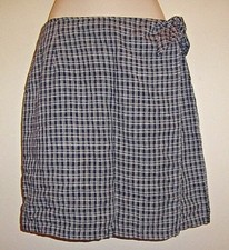 Women's Vintage Beautiful Stylish Linen Fun Wrap Plaid Summer Career Skirt Sz 12