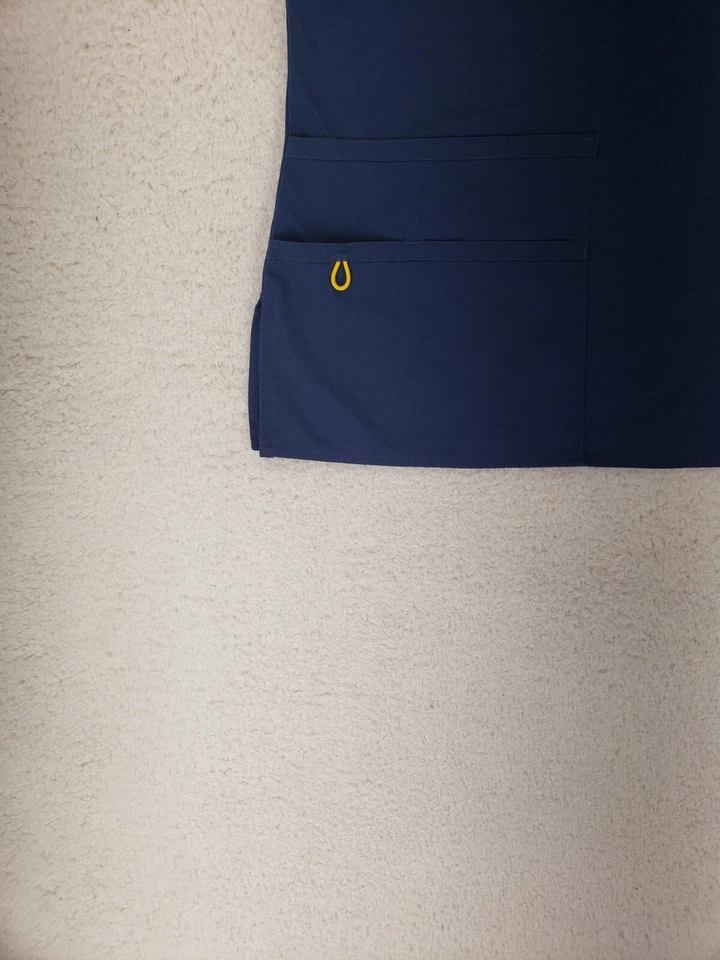 Top para mujer WonderWink grande azul mezcla de algodón manga corta cuello en V ropa exfoliante Foto 4 de 4