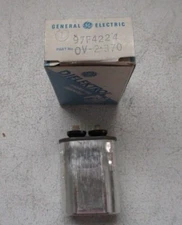 NEW GE OV-2-370 Oval Run Capacitor, 370 VAC, 2 µF, 50-60Hz, 10,000AFC, 70°C
