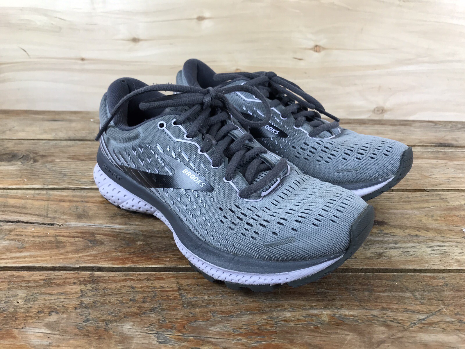 BROOKS Ghost 13 Gray Blackened Pearl Purple Running Shoes Sneakers