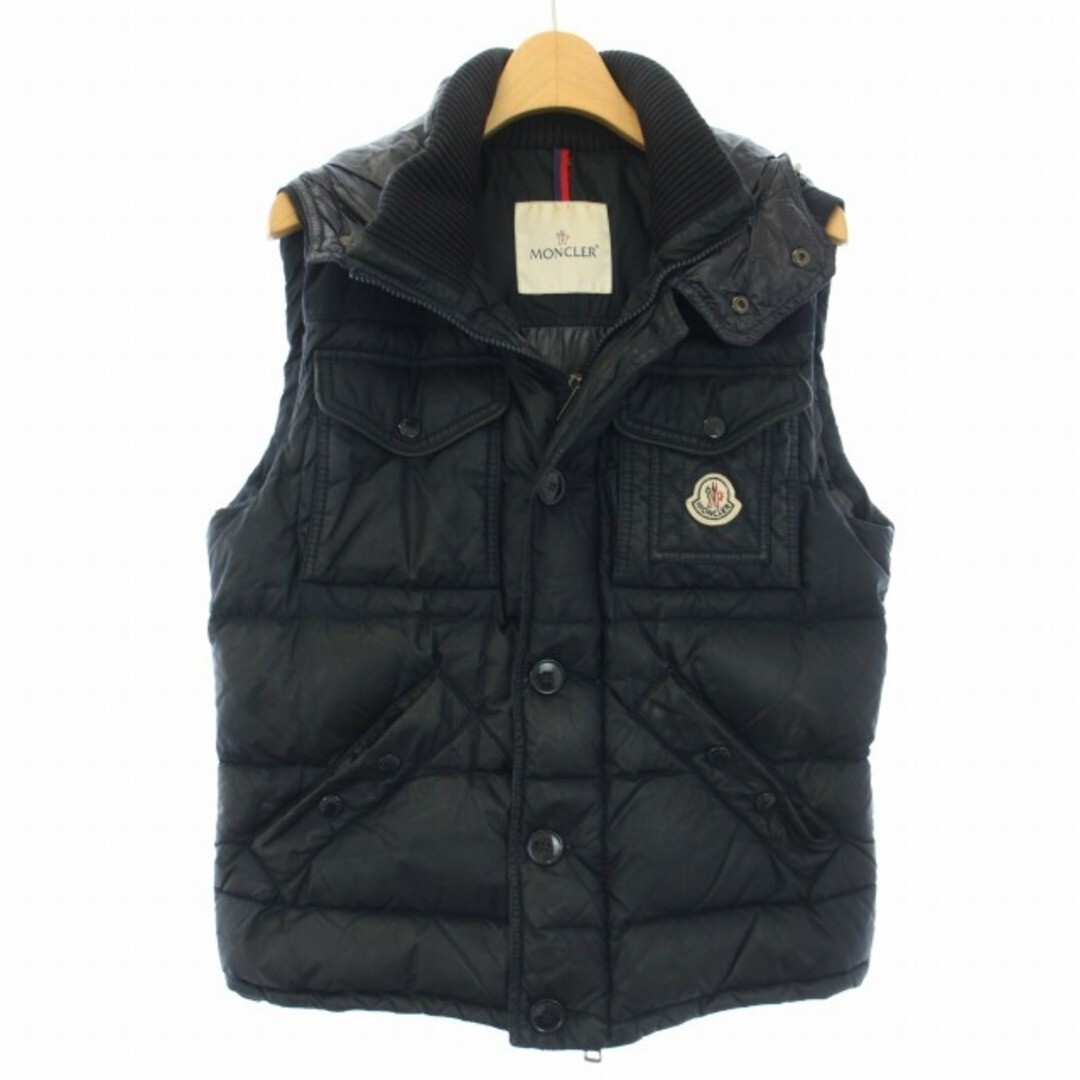 Moncler MONCEAU Down Vest Hooded Zip Up 0 XXS Navy TK H Used