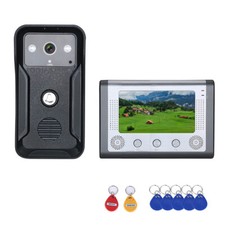 7'' Color Video Intercom Door Phone RFID System With HD Doorbell 1000 TVL Camera