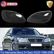 Pair Headlight Lens Cover Left & Right For Benz W220 S430 S500 S600 1998-2006