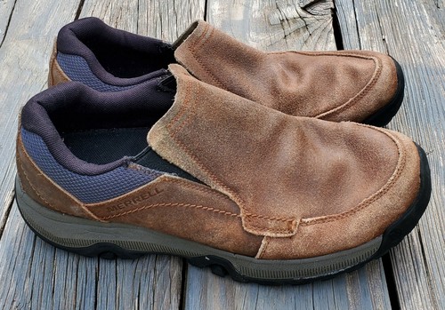 merrell leather loafers