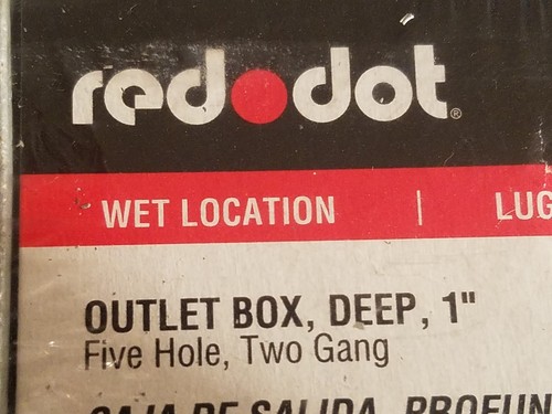 Red Dot 2IHD5-3 Device Outlet Box, 2 Gang, 5 Hub, 4-5/8-Inch Width - Picture 4 of 5