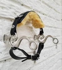 Hackamore Bitless Horse Bit English Western Adjustable Original  Leather Black